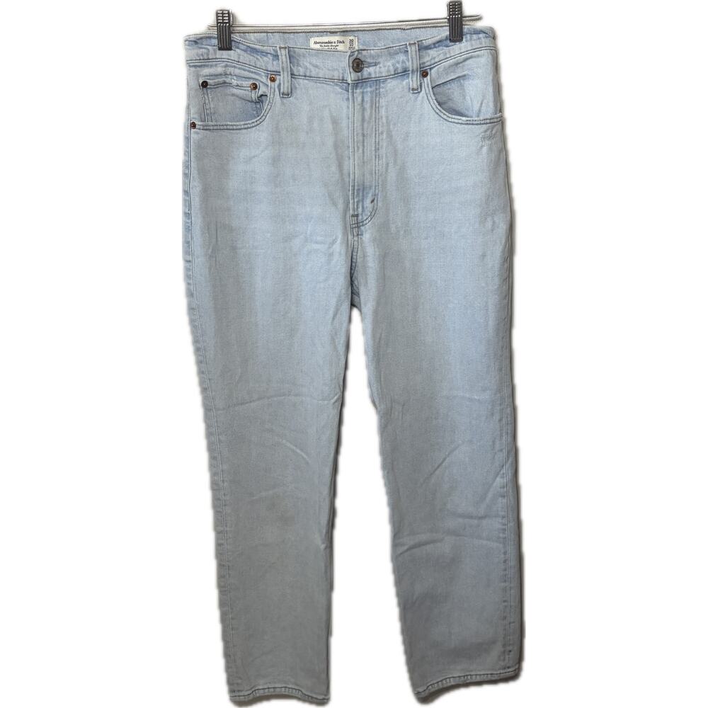 Abercrombie & Fitch Jeans Ankle Straight Ultra Hi Rise Light Wash Distressed 10